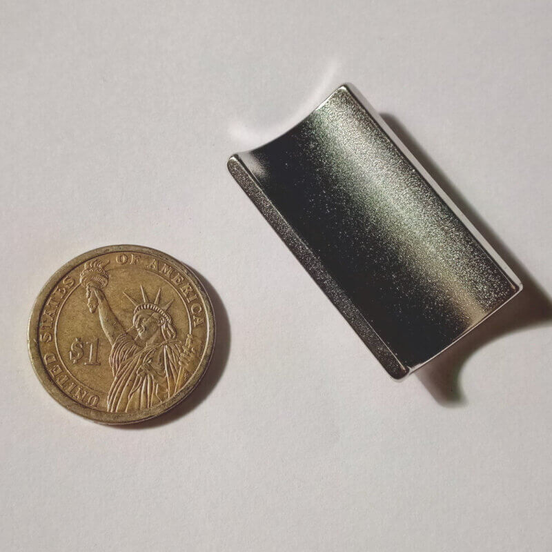R15.8 x r12.8 x 24.8W x 41L x 3mm thickness Neodymium ARC South Pole Magnets