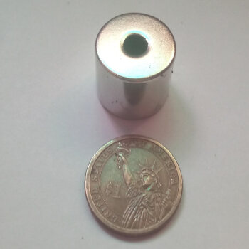 22.5mm x 6.5mm (Hole) x 18mm thick., Neodymium Ring Magnets